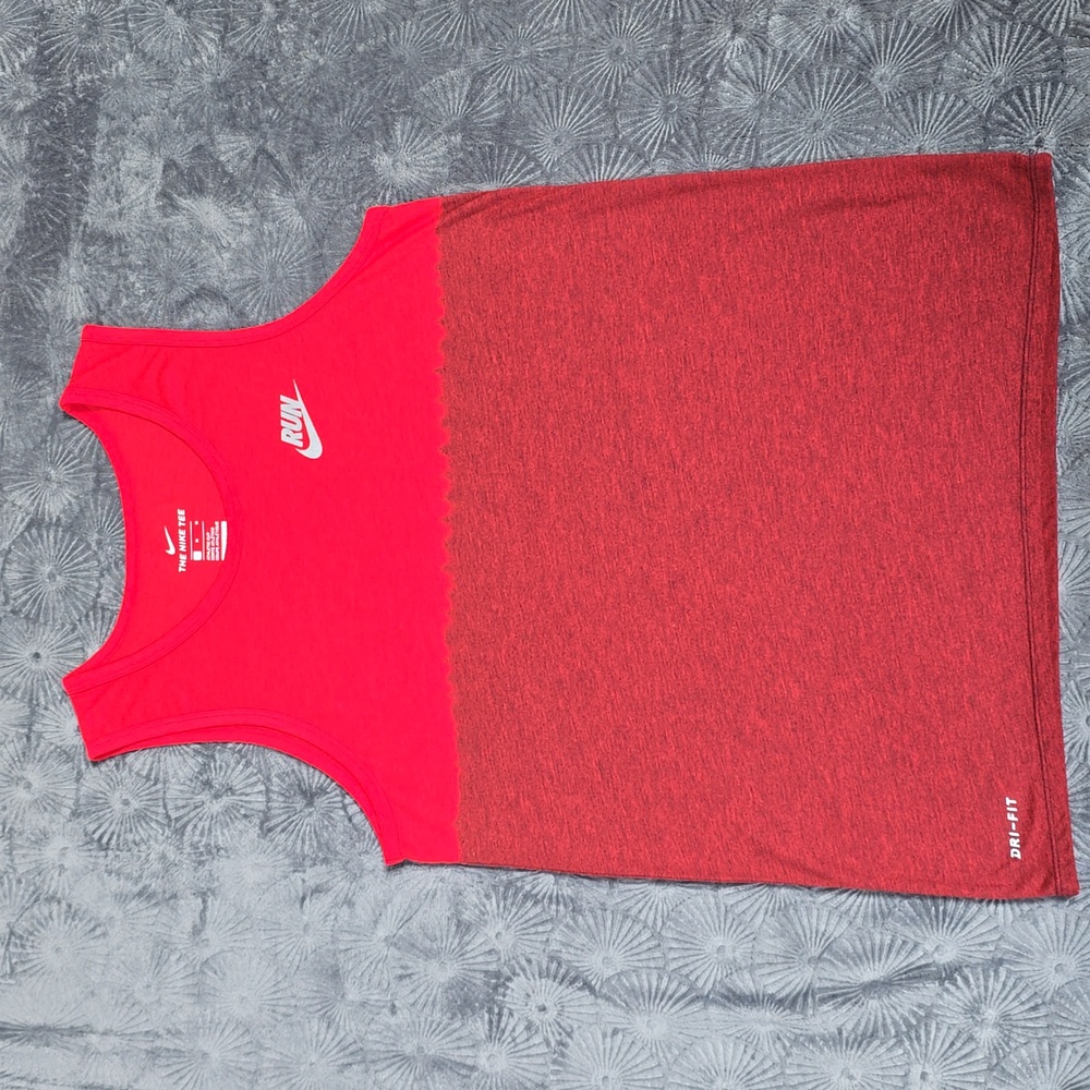 Nike Red and Maroon Men's Athletic Cut Tank